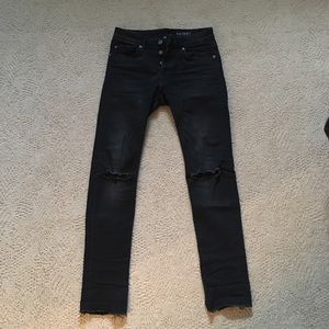 black distressed jeans
